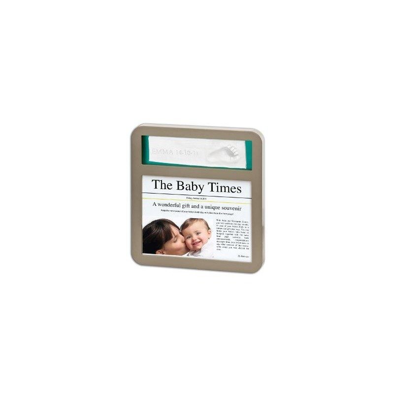 Baby Art Newsprint Frame Taupe & Azure din categoria Kit-uri amprenta mulaj de la BABY ART