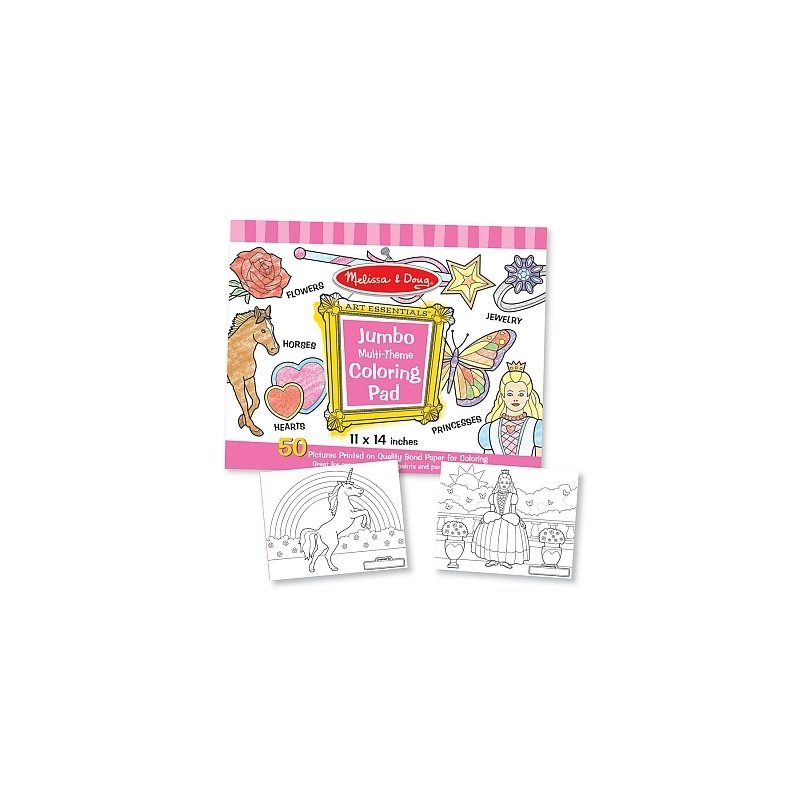 Melissa and Doug caiet jumbo cu desene pentru colorat roz din categoria Carti de colorat de la Melissa & Doug