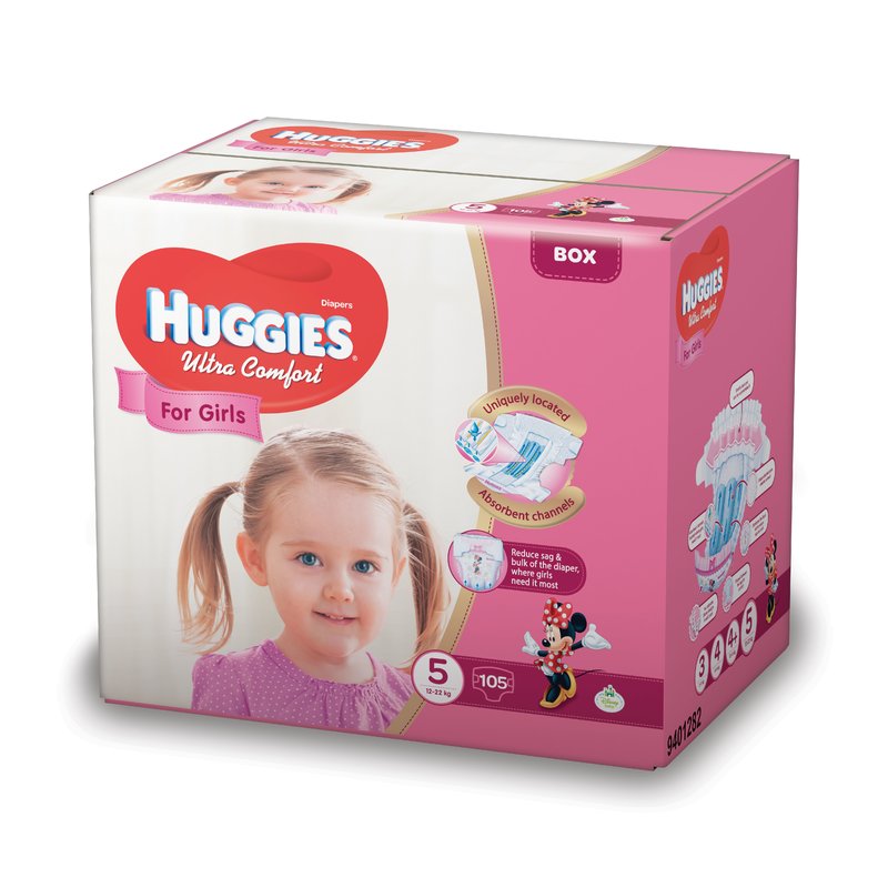 Huggies UC Box (nr 5) Girl 105 buc 12-22 kg din categoria Scutece bebelusi de la Huggies