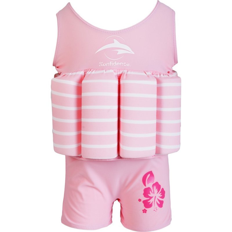Konfidence - Costum inot copii cu sistem de flotabilitate ajustabil pink stripe 2-3 ani din categoria Plaja apa si nisip de la Konfidence