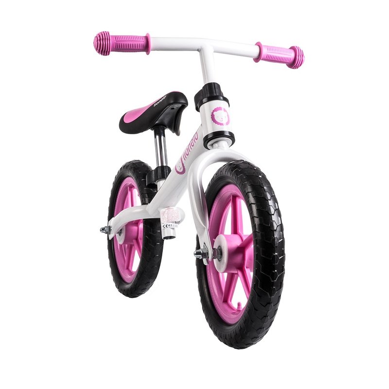 Lionelo Bicicleta fara pedale Fin Plus White/ Pink din categoria Biciclete copii de la Lionelo