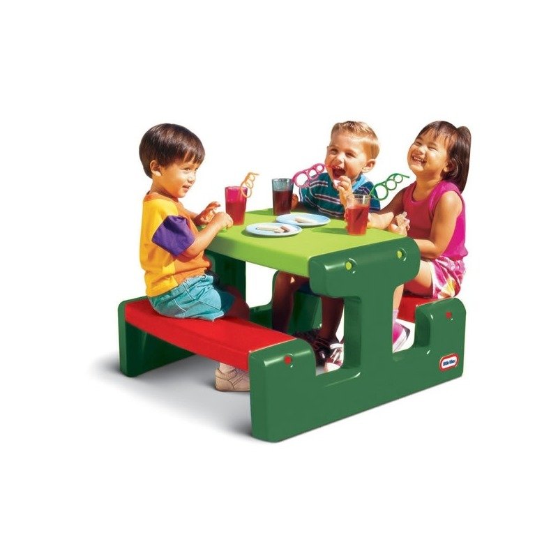 Little Tikes Masa picnic cu bancheta 4 copii (verde rosu) din categoria Centre de activitati de la Little Tikes