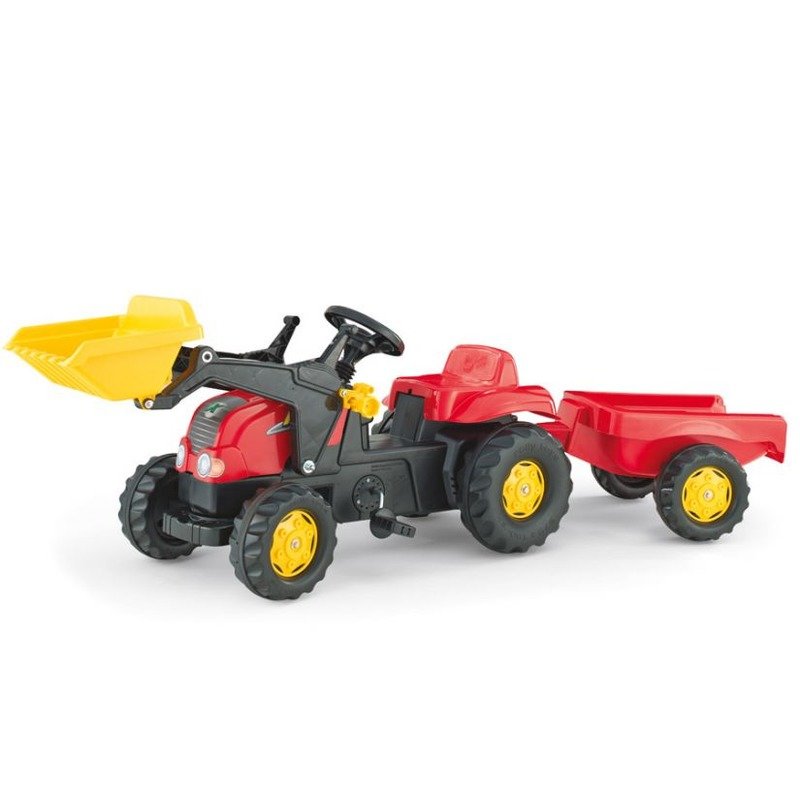 Rolly Toys Tractor cu pedale si remorca 023127 Rosu din categoria Vehicule pentru copii de la Rolly Toys