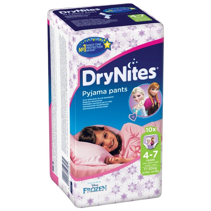 Scutece-chilotel pentru noapte Huggies DryNites 4-7 ani Girl 10 buc 17-30 kg din categoria Scutece bebelusi de la Huggies
