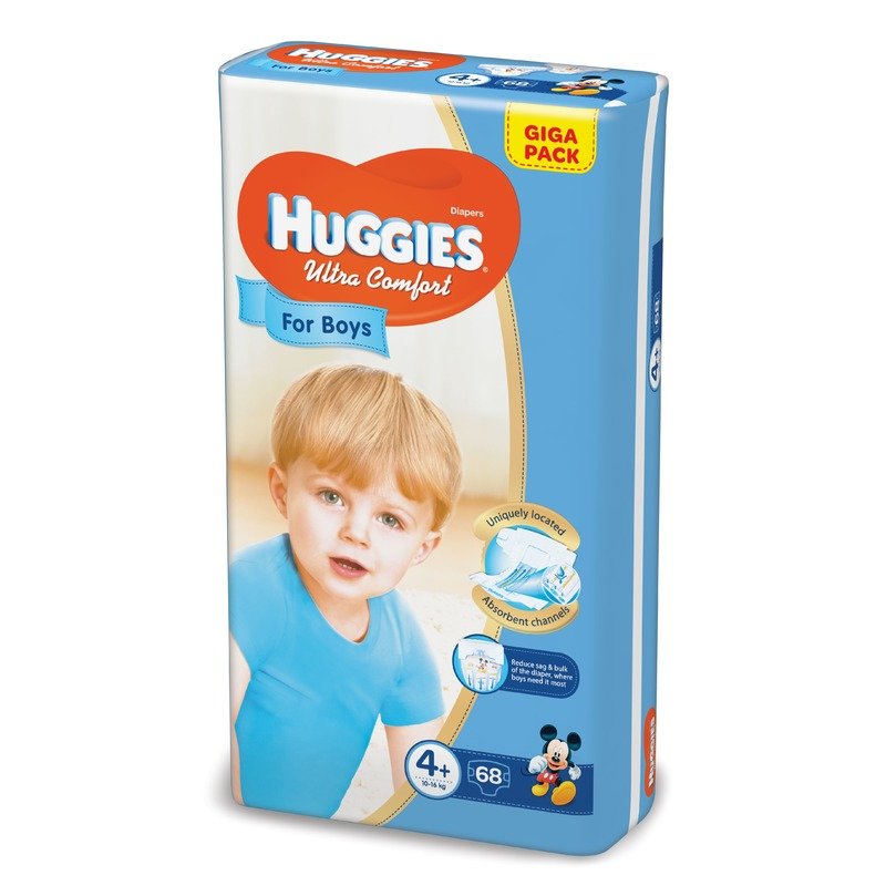 Scutece Huggies Ultra Confort Giga Pack (nr 4+) Boy 68 buc 10-16 kg din categoria Scutece bebelusi de la Huggies