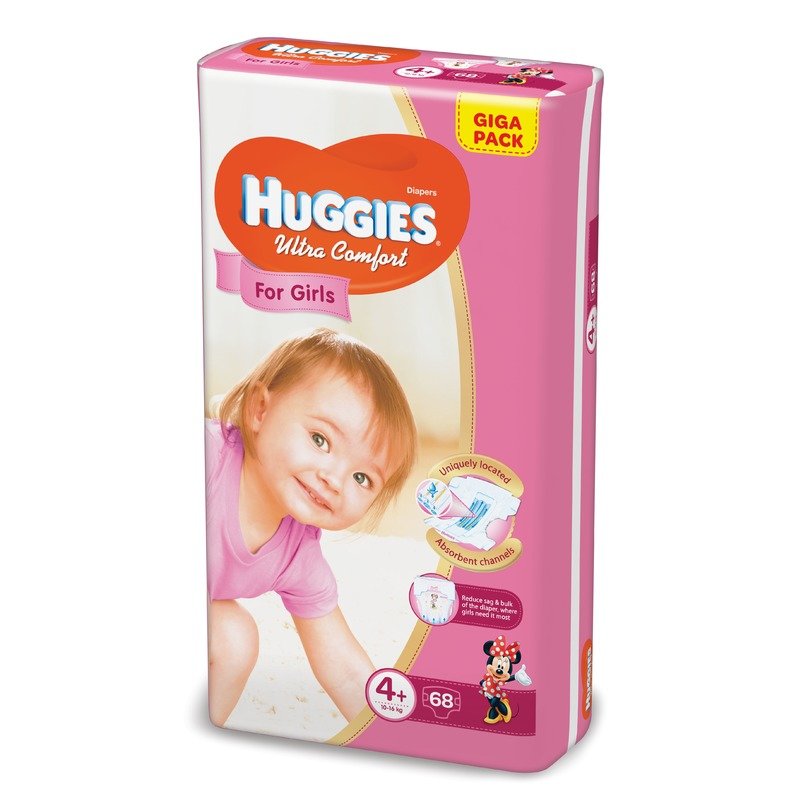 Scutece Huggies Ultra Confort Giga Pack (nr 4+) Girl 68 buc 10-16 kg