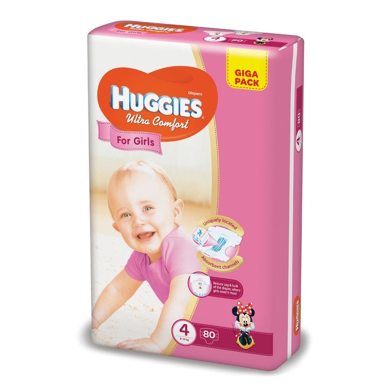 Scutece Huggies Ultra Confort Giga Pack (nr 4) Girl 80 buc 8-14 kg din categoria Scutece bebelusi de la Huggies
