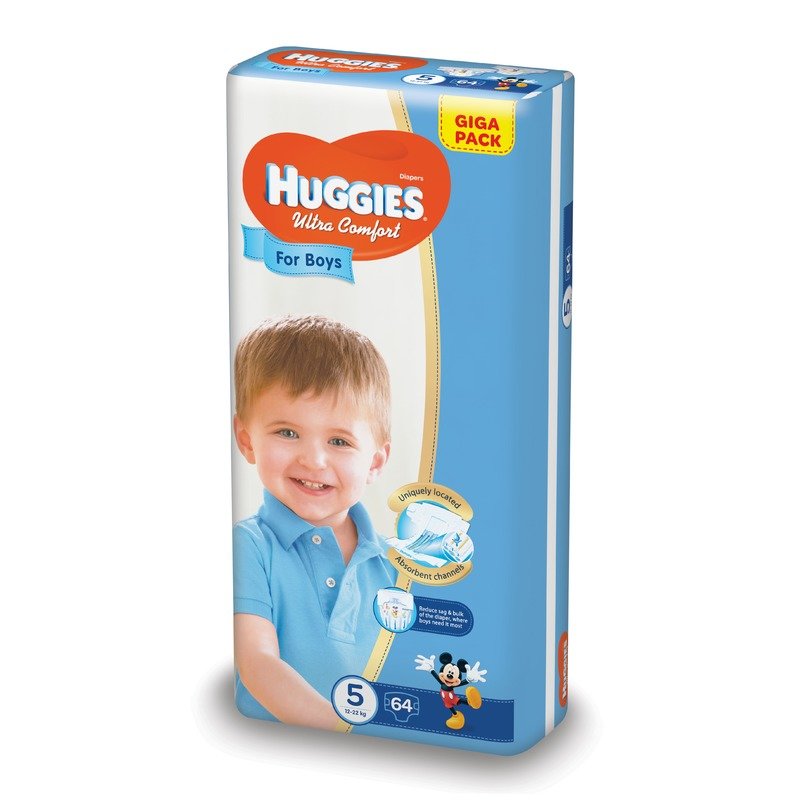 Scutece Huggies Ultra Confort Giga Pack (nr 5) Boy 64 buc 12-22 kg din categoria Scutece bebelusi de la Huggies