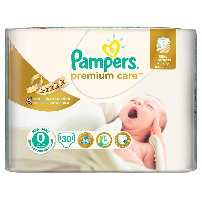 Scutece Pampers Premium Care 0 New Born Carry Pack 30 buc din categoria Scutece bebelusi de la Pampers