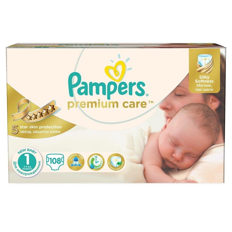Scutece Pampers Premium Care 1 New Baby Jumbo Pack 108 buc din categoria Scutece bebelusi de la Pampers