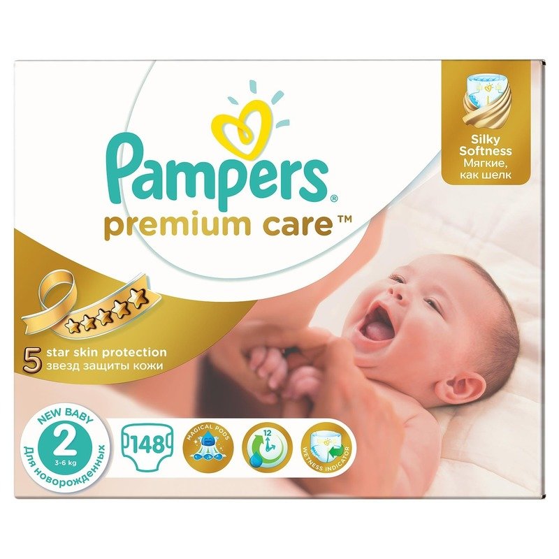 Scutece Pampers Premium Care 2 New Baby Mega Box 148 buc din categoria Scutece bebelusi de la Pampers